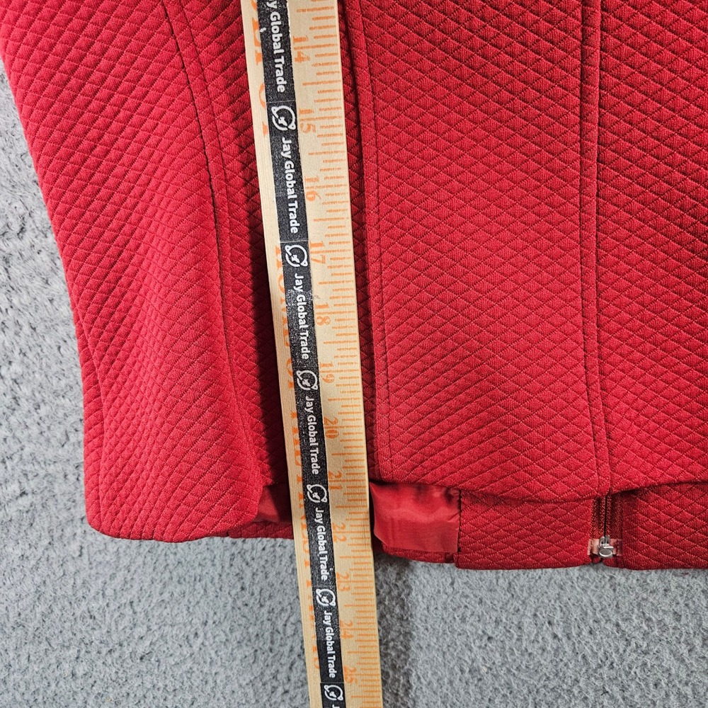Talbots Petites Red Quilted Zip Front Blazer Jacket Women's Size 14 - Picture 12 of 13